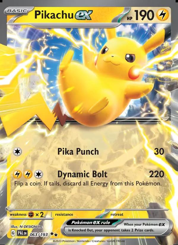 Image of Pikachu ex Paldea Evolved (PAL) #063