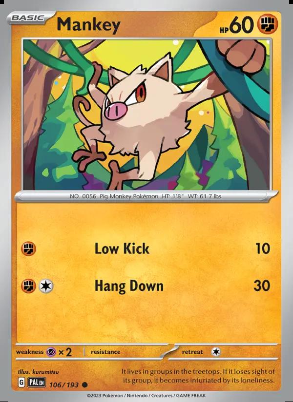 Image of Mankey Paldea Evolved (PAL) #106
