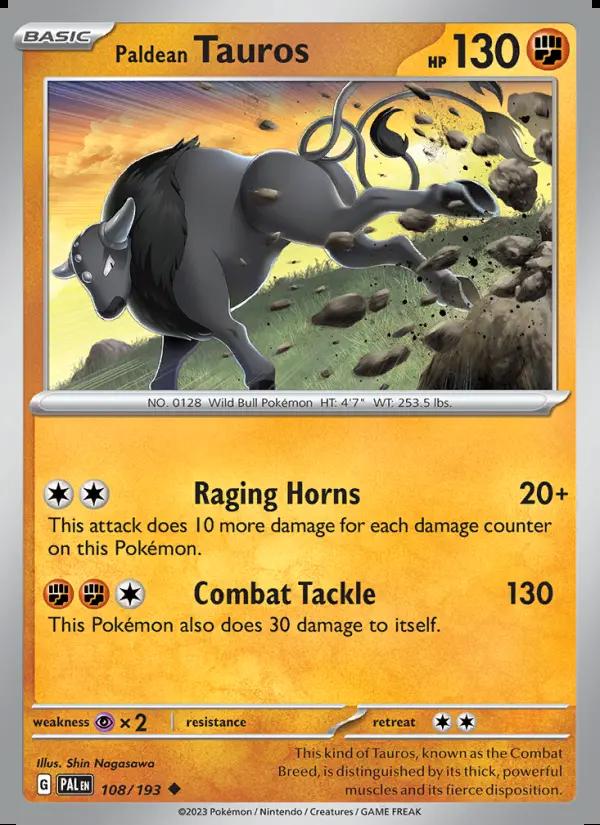 Image of Paldean Tauros Paldea Evolved (PAL) #108