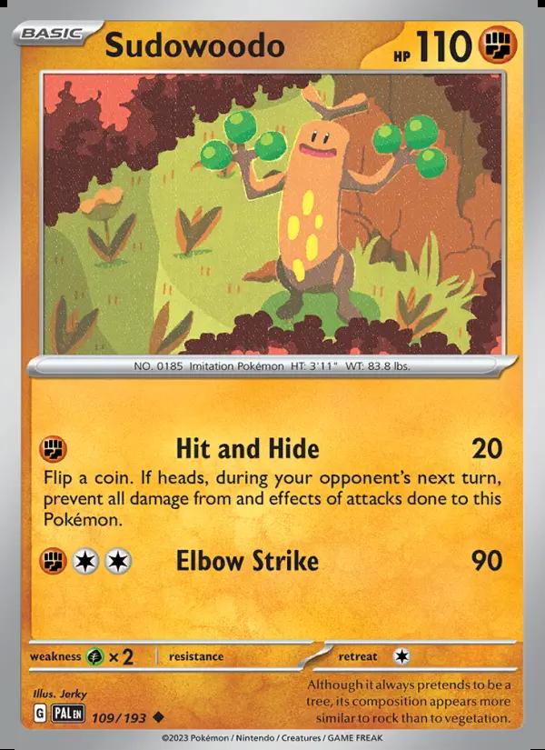 Image of Sudowoodo Paldea Evolved (PAL) #109
