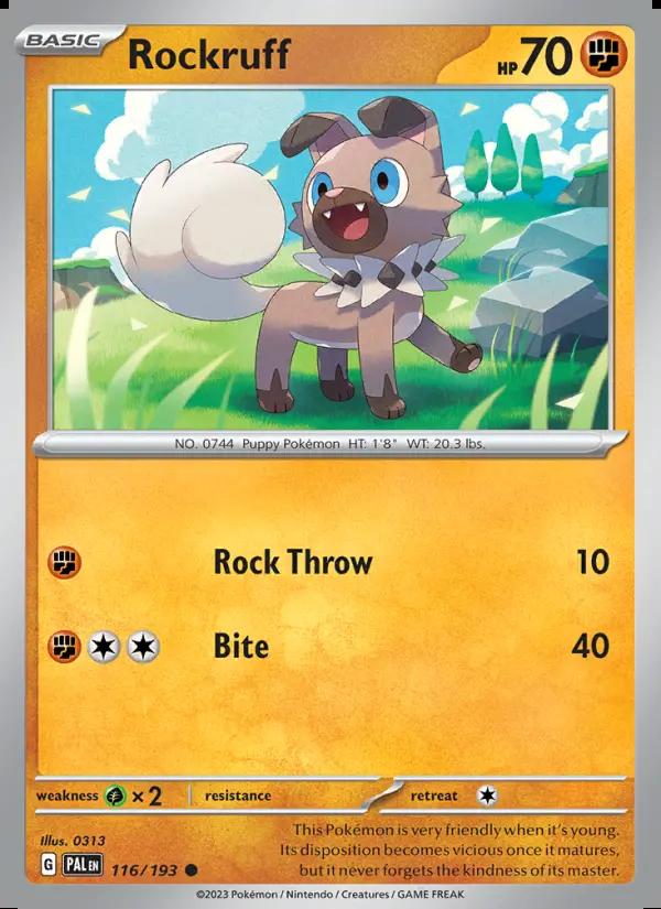 Image of Rockruff Paldea Evolved (PAL) #116
