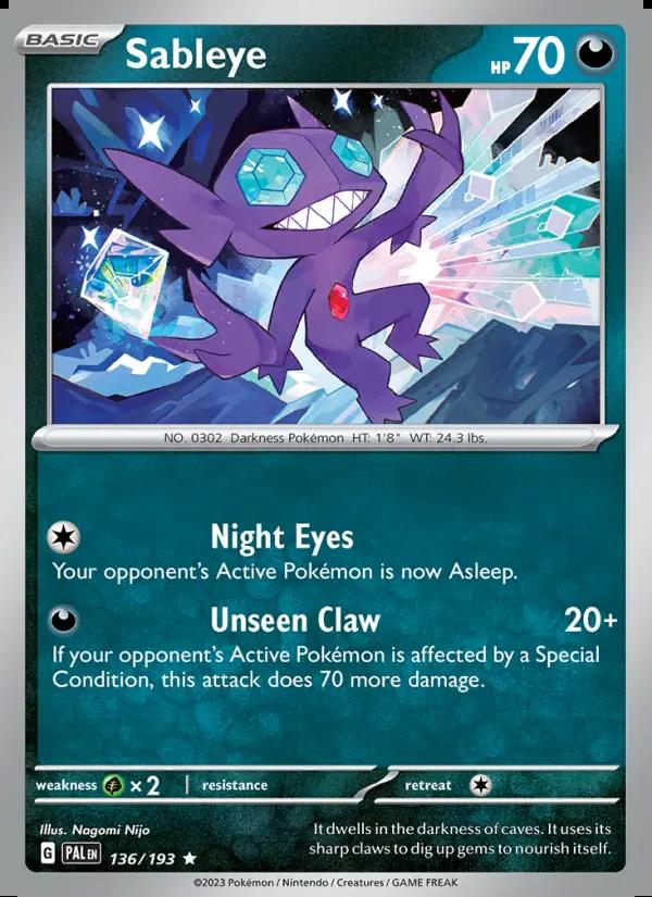 Image of Sableye Paldea Evolved (PAL) #136