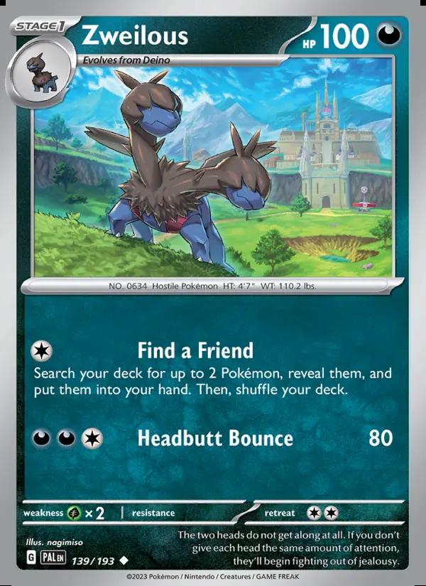 Image of Zweilous Paldea Evolved (PAL) #139