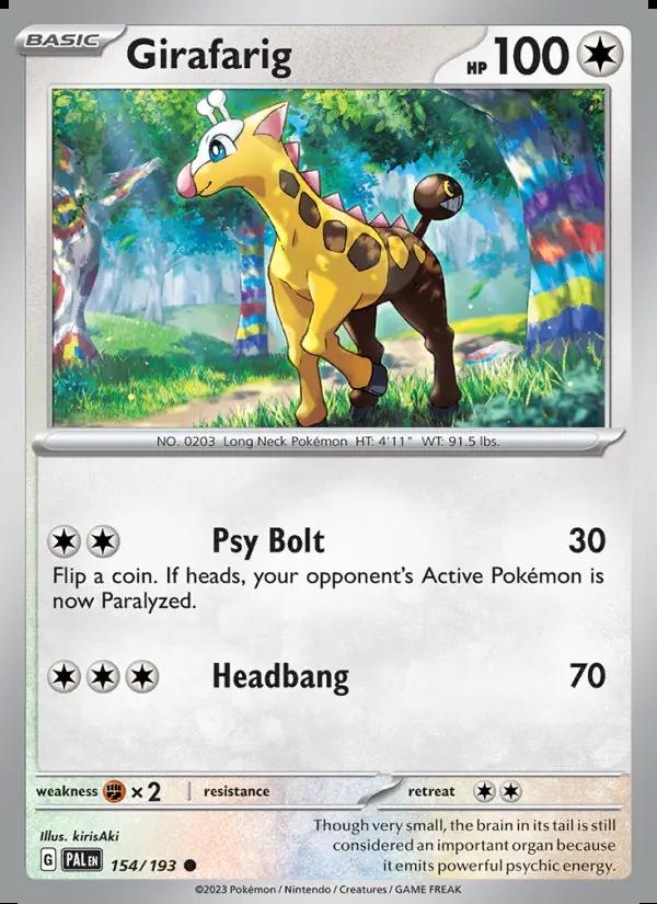 Image of Girafarig Paldea Evolved (PAL) #154