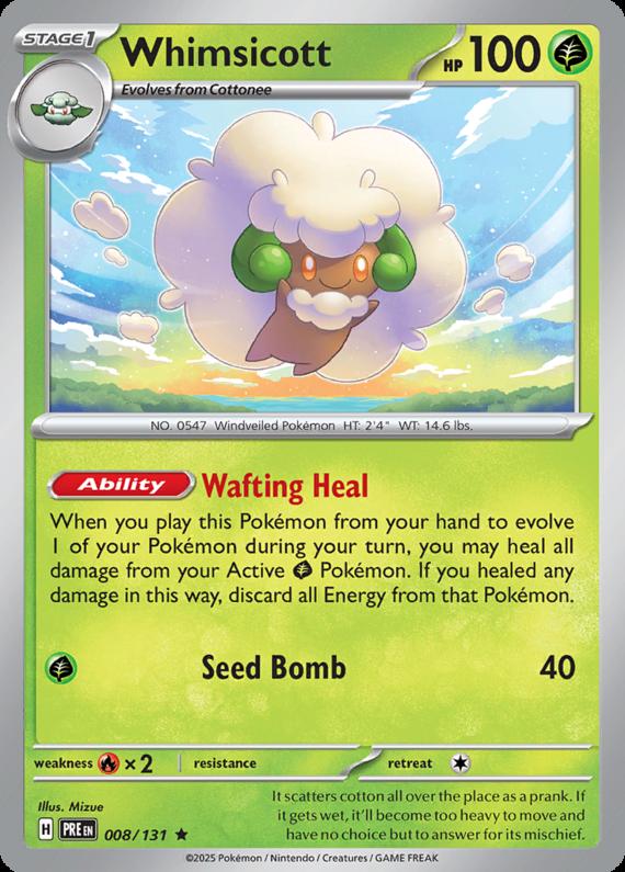 Image of Whimsicott Prismatic Evolutions (PRE) #008