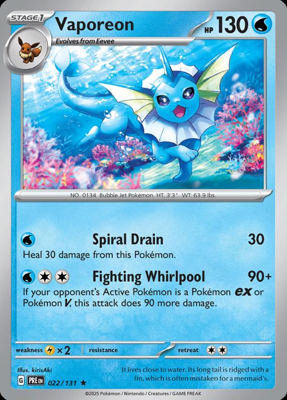 Image of Vaporeon Prismatic Evolutions (PRE) #022