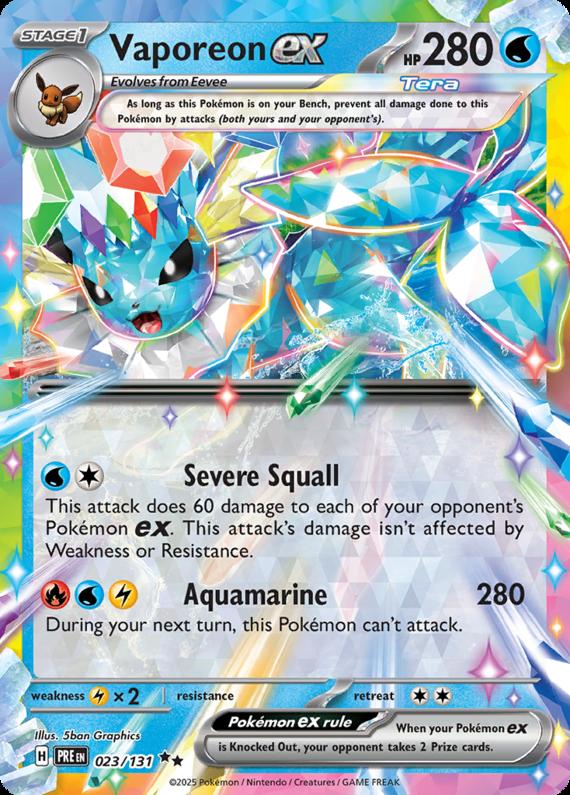 Image of Vaporeon ex Prismatic Evolutions (PRE) #023