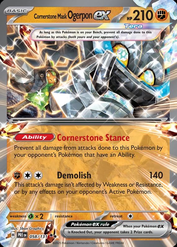 Image of Cornerstone Mask Ogerpon ex Prismatic Evolutions (PRE) #058