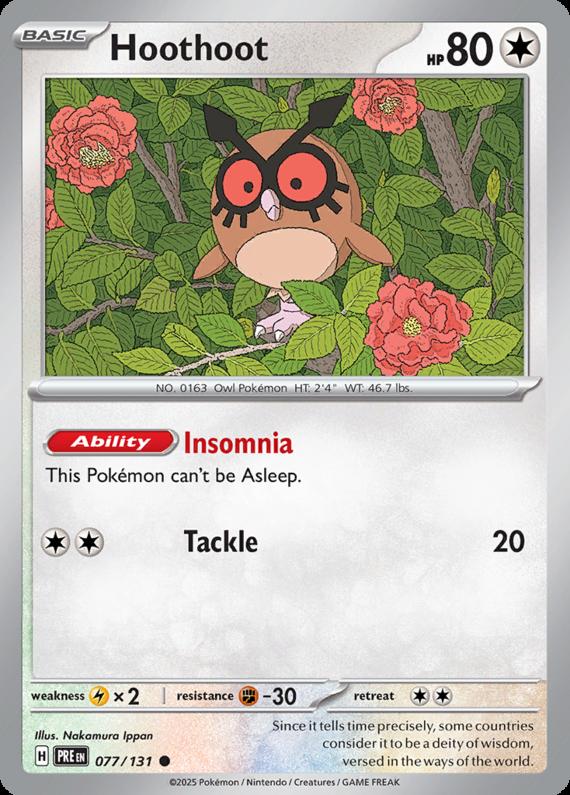Image of Hoothoot Prismatic Evolutions (PRE) #077