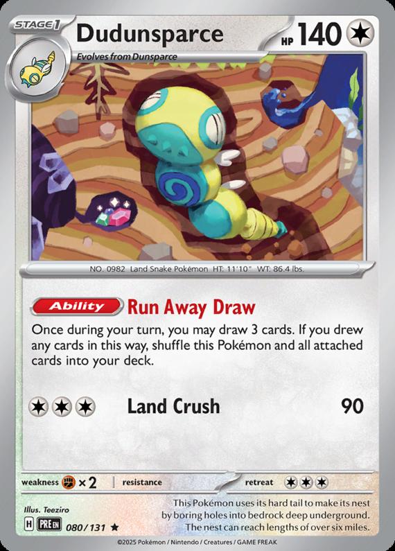 Image of Dudunsparce Prismatic Evolutions (PRE) #080