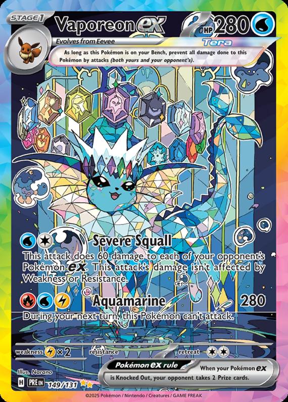 Image of Vaporeon ex Prismatic Evolutions (PRE) #149