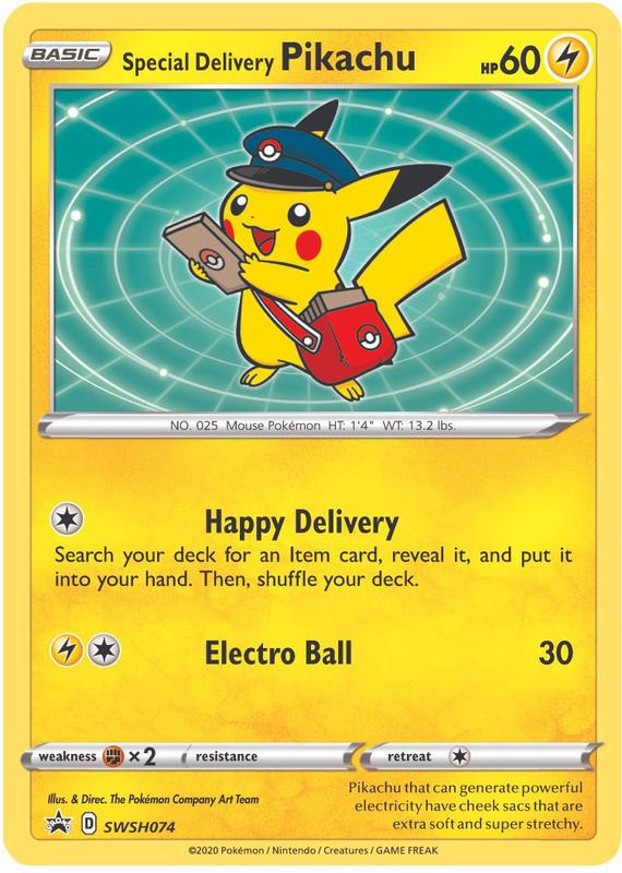 Image of Special Delivery Pikachu Sword and Shield Promos #SWSH074