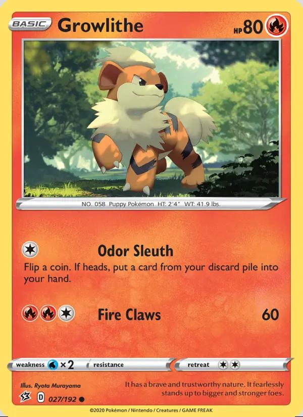 Image of Growlithe Rebel Clash (RCL) #027