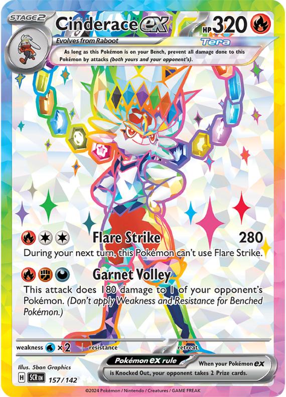 Image of Cinderace ex Stellar Crown (SCR) #157