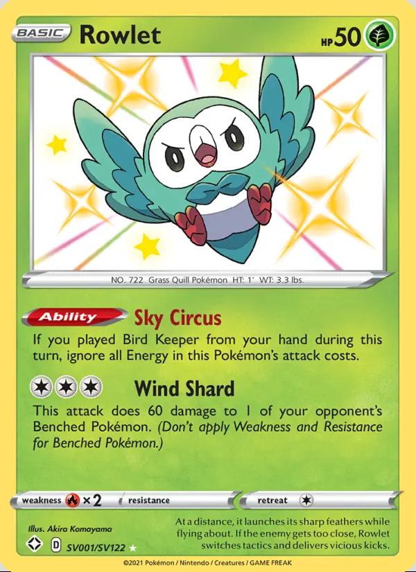 Image of Rowlet Shining Fates (SHF) #SV001