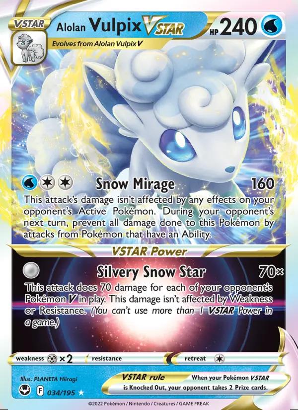Image of Alolan Vulpix VSTAR Silver Tempest (SIT) #034