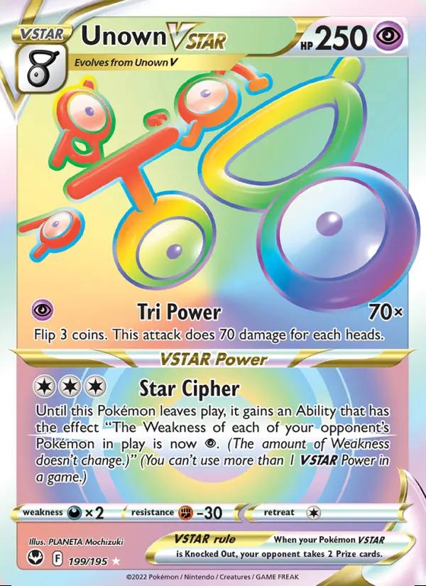 Image of Unown VSTAR Silver Tempest (SIT) #199