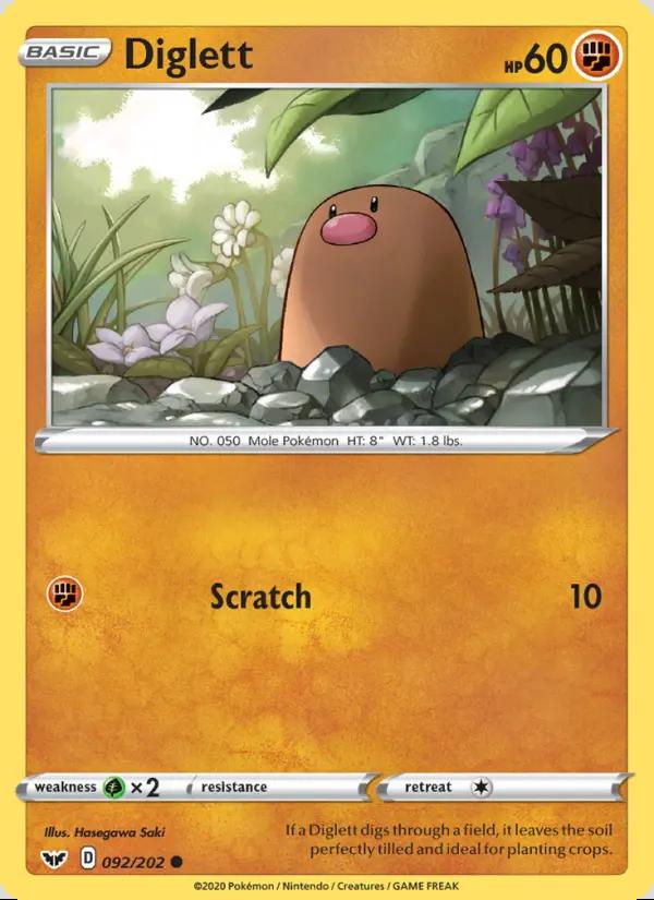 Image of Diglett Sword and Shield (SSH) #092