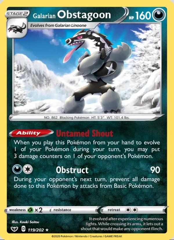 Image of Galarian Obstagoon Sword and Shield (SSH) #119