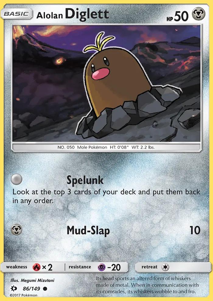 Image of Alolan Diglett Sun and Moon (SUM) #86