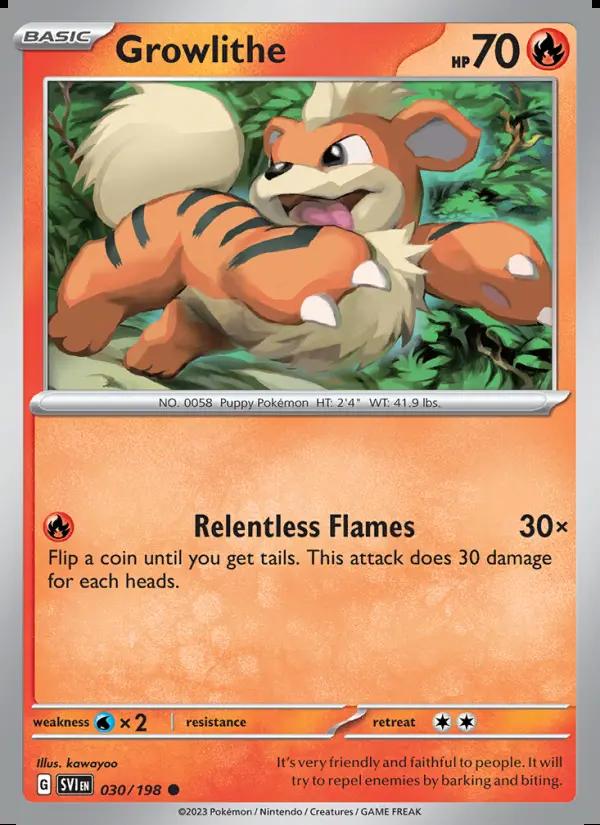 Image of Growlithe Scarlet and Violet (SVI) #030