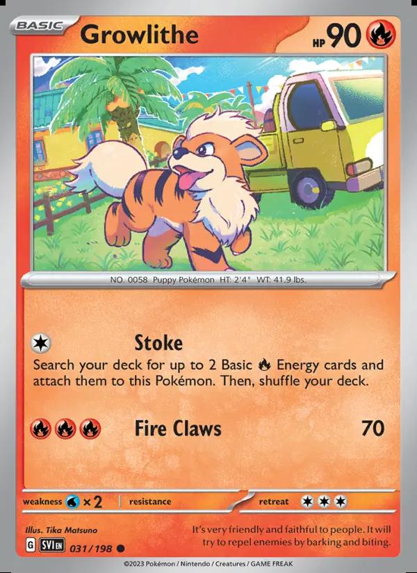 Image of Growlithe Scarlet and Violet (SVI) #031