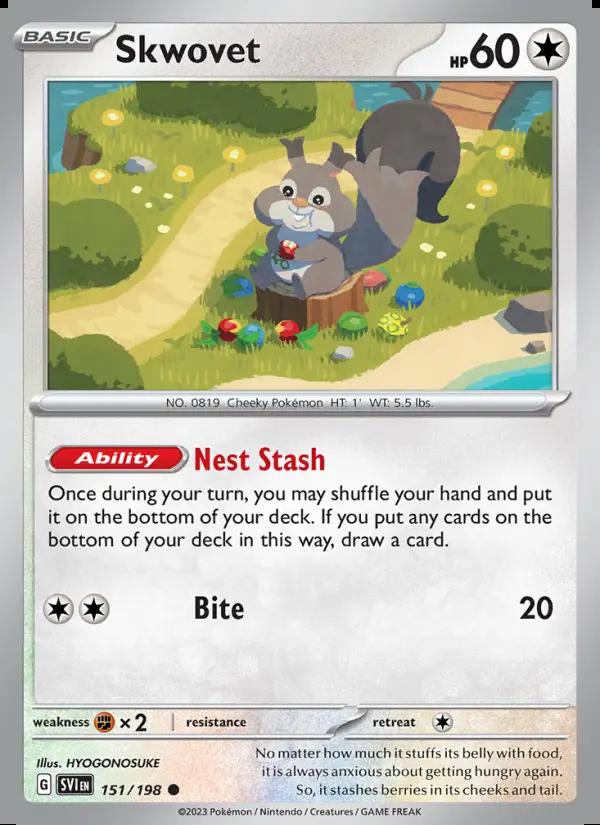 Image of Skwovet Scarlet and Violet (SVI) #151