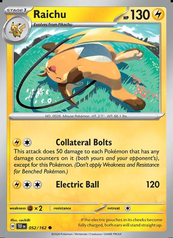 Image of Raichu Temporal Forces (TEF) #052