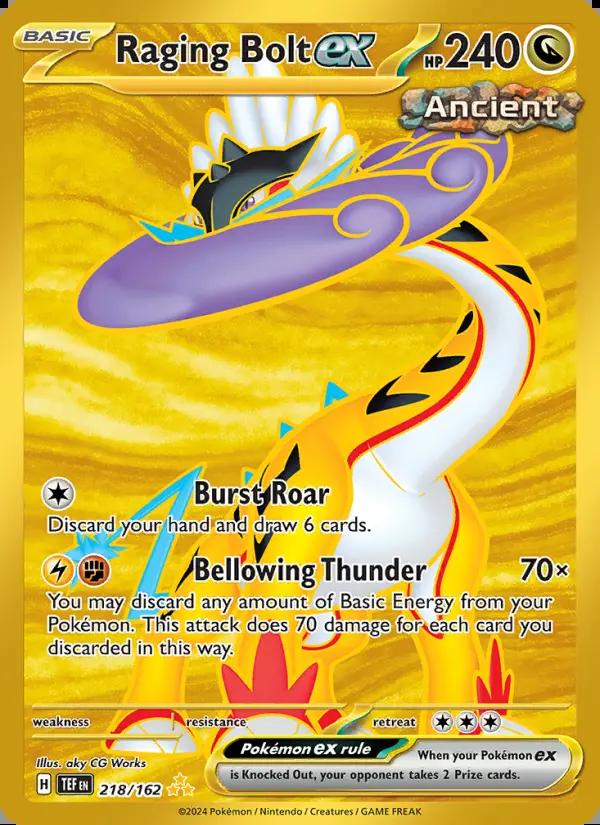 Image of Raging Bolt ex Temporal Forces (TEF) #218