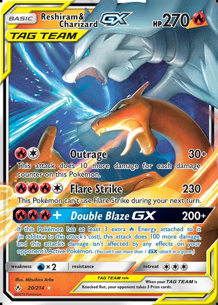 Image of Reshiram and Charizard-GX Unbroken Bonds (UNB) #20