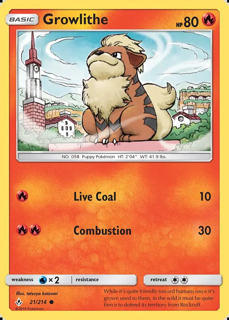 Image of Growlithe Unbroken Bonds (UNB) #21