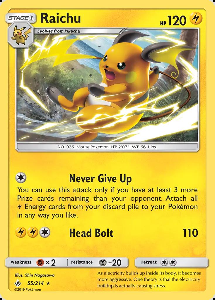 Image of Raichu Unbroken Bonds (UNB) #55