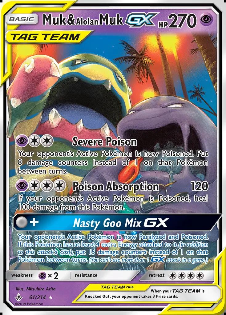 Image of Muk and Alolan Muk-GX Unbroken Bonds (UNB) #61