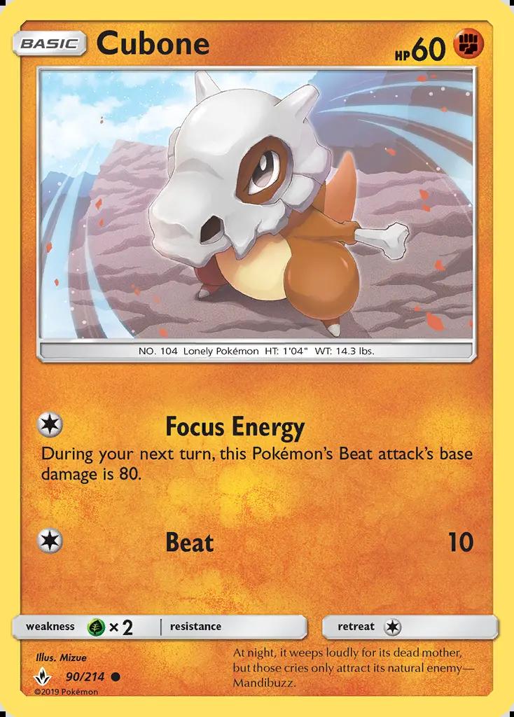 Image of Cubone Unbroken Bonds (UNB) #90