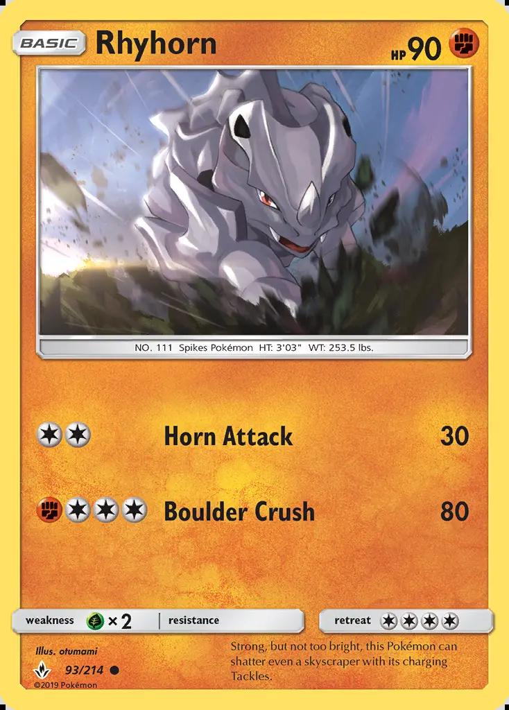 Image of Rhyhorn Unbroken Bonds (UNB) #93
