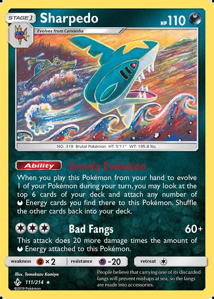 Image of Sharpedo Unbroken Bonds (UNB) #111