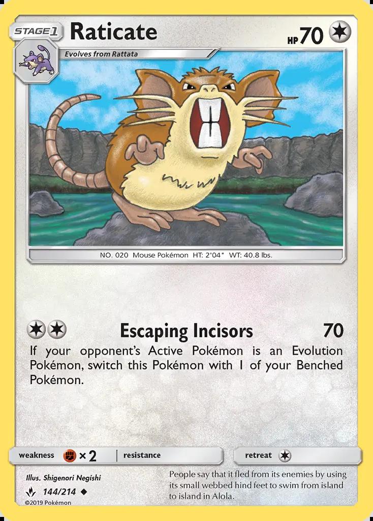 Image of Raticate Unbroken Bonds (UNB) #144