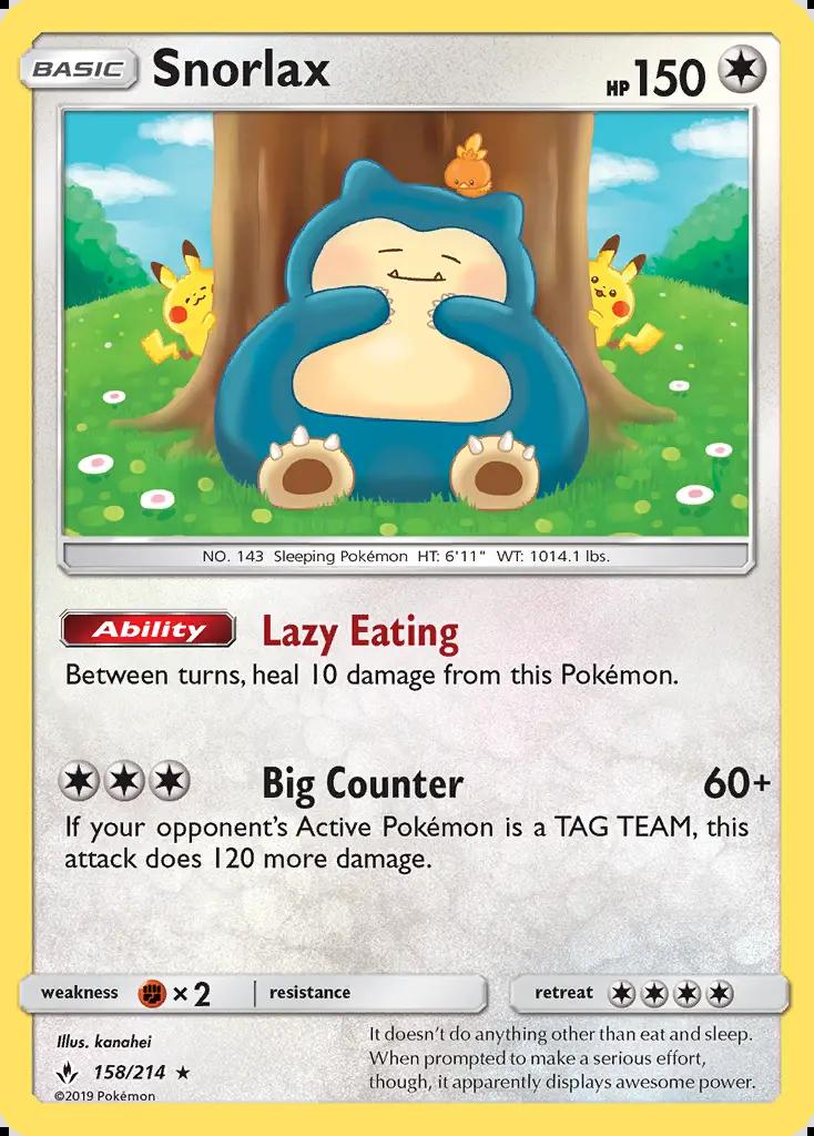 Image of Snorlax Unbroken Bonds (UNB) #158