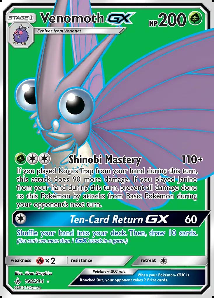 Image of Venomoth-GX Unbroken Bonds (UNB) #193