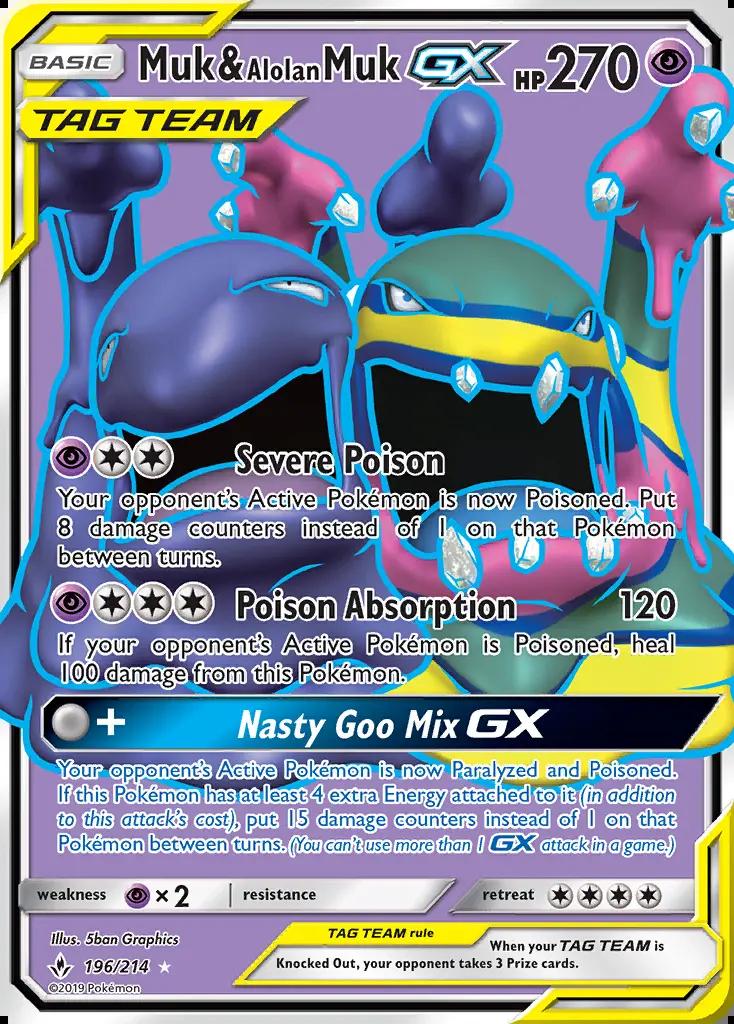 Image of Muk and Alolan Muk-GX Unbroken Bonds (UNB) #196