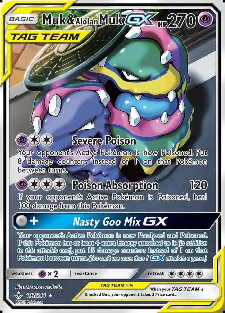 Image of Muk and Alolan Muk-GX Unbroken Bonds (UNB) #197