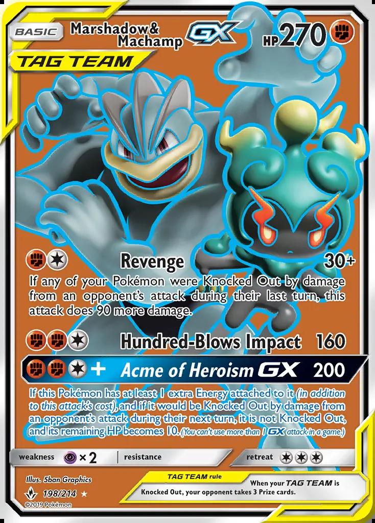 Image of Marshadow and Machamp-GX Unbroken Bonds (UNB) #198