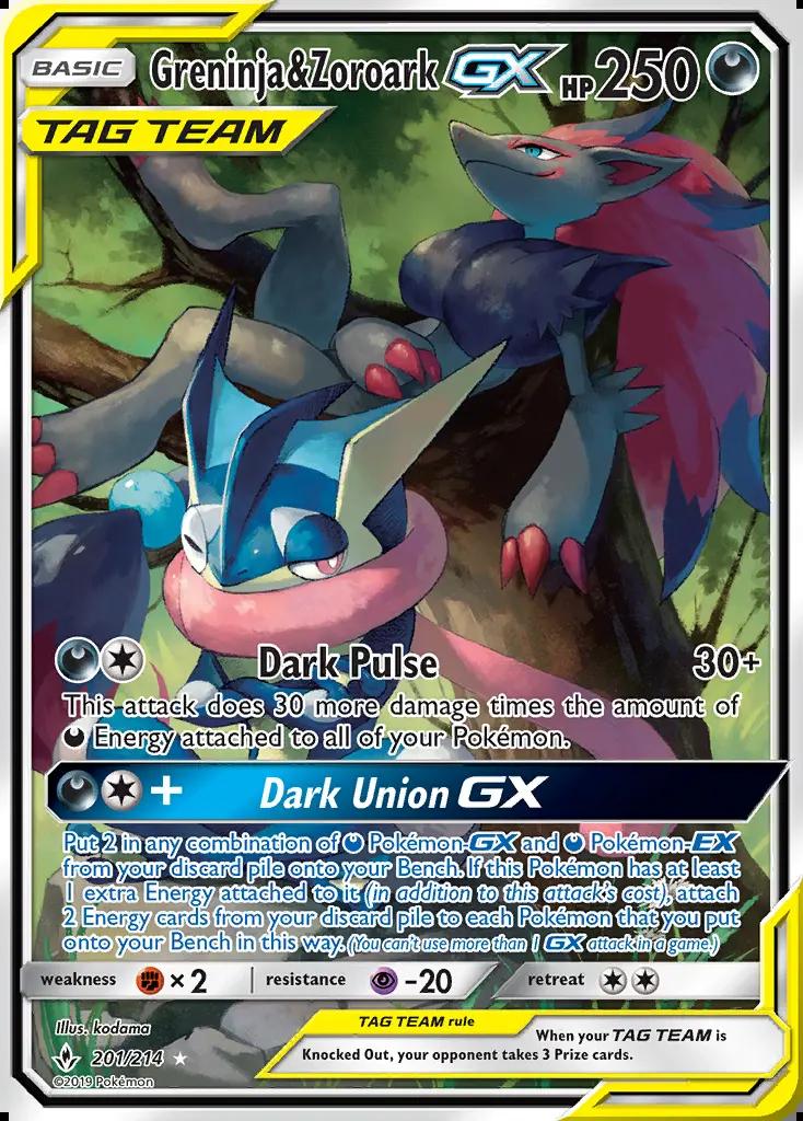 Image of Greninja and Zoroark-GX Unbroken Bonds (UNB) #201