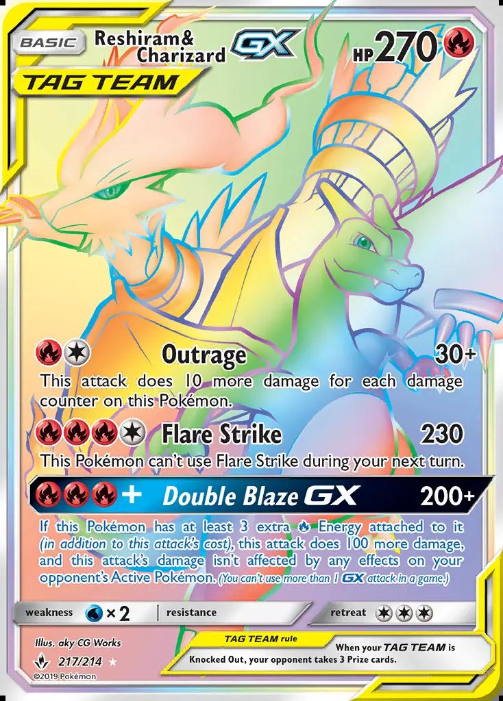 Image of Reshiram and Charizard-GX Unbroken Bonds (UNB) #217