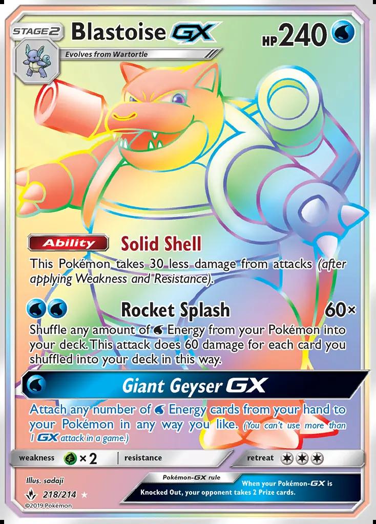 Image of Blastoise-GX Unbroken Bonds (UNB) #218