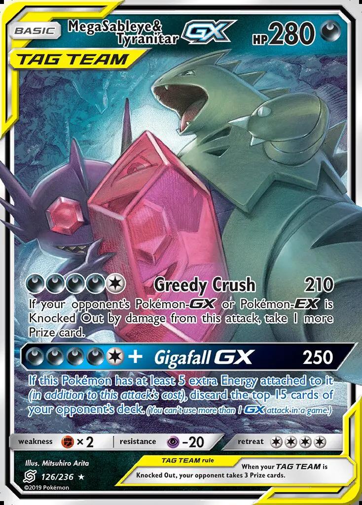 Image of Mega Sableye and Tyranitar-GX Unified Minds (UNM) #126