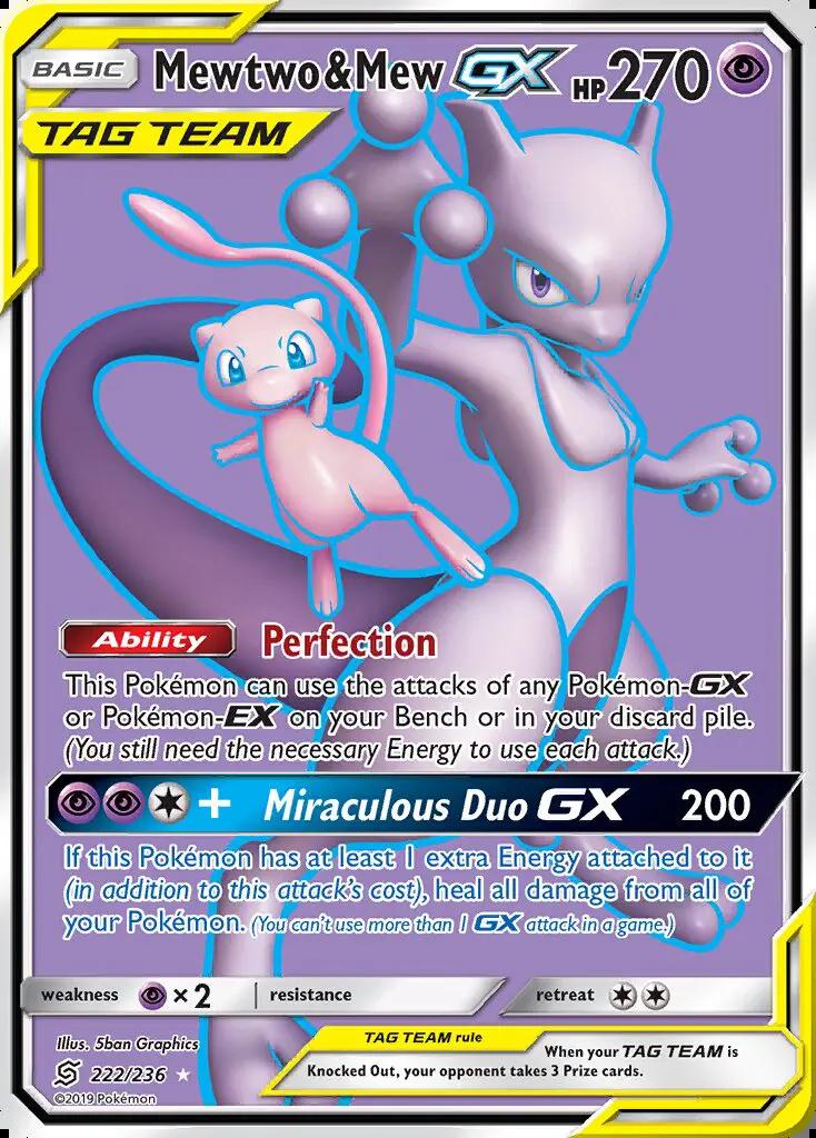 Image of Mewtwo and Mew-GX Unified Minds (UNM) #222