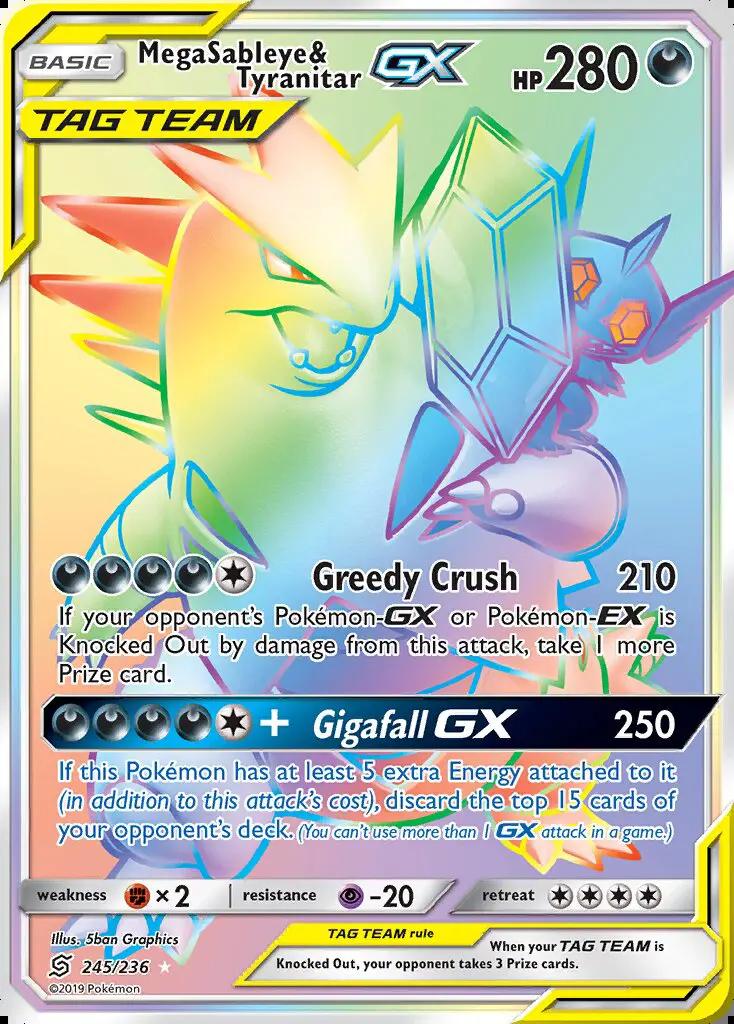 Image of Mega Sableye and Tyranitar-GX Unified Minds (UNM) #245