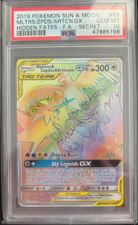 2019 POKEMON SUN & MOON HIDDEN FATES #69 MLTRS/ZPDS/ARTCN.GX HIDDEN FATES-FA-SECRET PSA 10