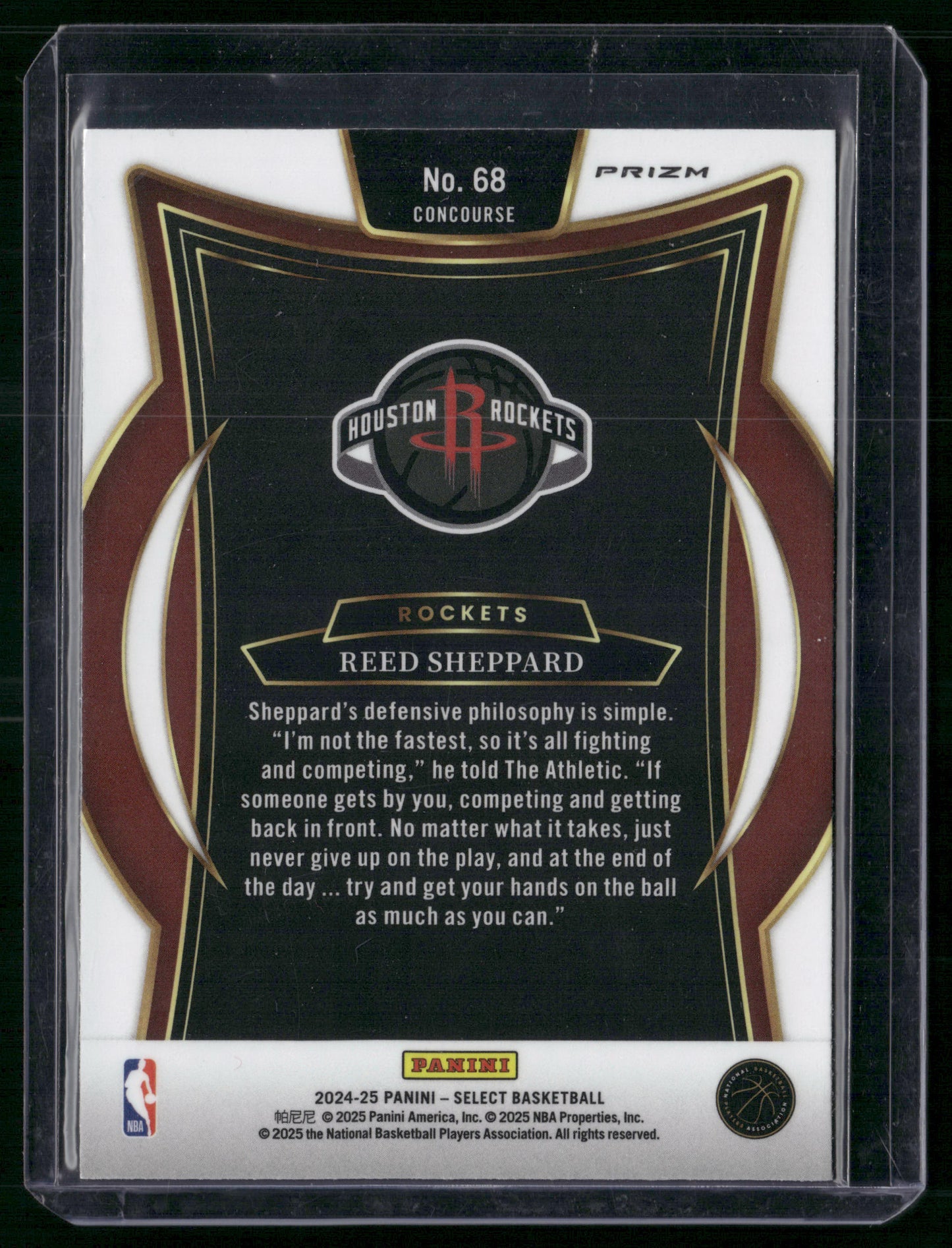 Zebra Select Rookie 2024-25 Select Concourse Zebra Prizm Rookie Reed Sheppard – Side ...